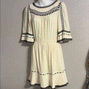 ba&sh Cream Dress with Black Accents